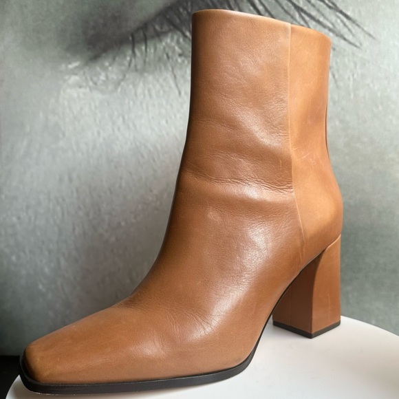 🌸PAIGE🌸 Farah Square Toe Bootie In Cognac Boots Size:10 - Picture 7 of 16